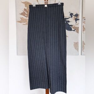 New York & Company Charcoal Pinstripe Midi Skirt